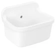 Procasa Normus uitgietbak met overloop zonder stootrand 430 x 370 mm - afvoer 5/4" - wit - met roostergaten