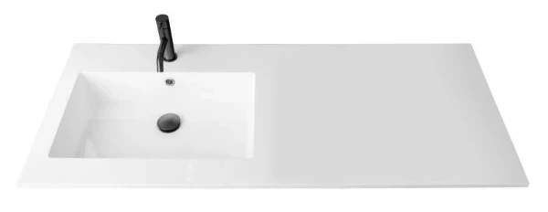 Procasa Quadra wastafelblad kunstmarmer met 1 waskom links 1200 x 500 mm - wit