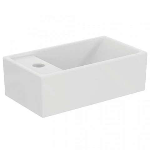 Ideal Standard i.life S lave-mains 370 x 210 mm - blanc - avec trou de robinet gauche - sans trop-plein