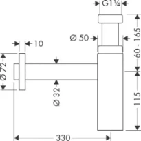Axor Flowstar siphon laiton brossé