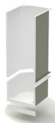 CABINE DE DOUCHE DUOLITH 800 79 - 80 o 225 ! CM blanc polyester avec garniture d'ecoulement-s/porte-3 panneaux