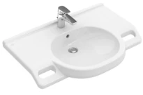 Villeroy & Boch O.Novo Omnia Vita lavabo pour personnes handicapées 800 x 550 mm - blanc - avec trou de robinet - avec trop-plein - poignée encastrée