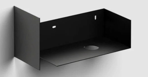 Clou Fluch 3 armoire ouverte avec porte-serviettes gauche - noir
