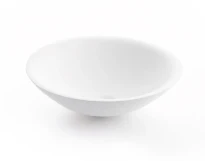 Conima Piamonte lavabo à poser rond 420 mm - blanc - solid surface - sans trou de robinet - sans trop-plein