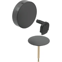 Geberit Split set de finition 52 mm pour vidage baignoire avec arrivée d'eau & commande pivotable - noir mat