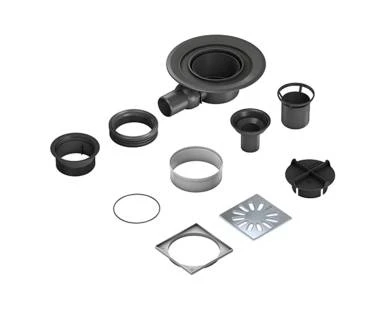 Wedi Fundo putafvoer - horizontaal - DN 50 - vierkant