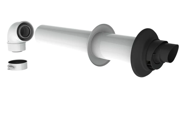 Burgerhout Twinsafe concentrisch PP/staal muurdoorvoer inclusief bocht 60/100 mm