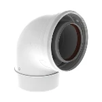 Burgerhout Twinsafe concentrique PP/alu coude 90° MF 60/100 mm