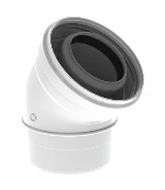 Burgerhout Twinsafe concentrique PP/alu coude 45° MF 80/125 mm