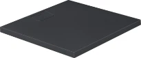 Duravit Stonetto Q receveur de douche durasolid rectangulaire 900 x 900 mm - gris anthracite - écoulement 90 mm