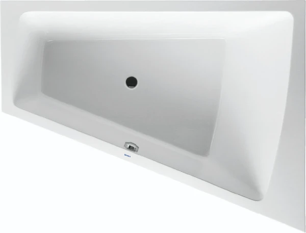Duravit Paiova baignoire d'angle acrylique 1800 x 1400 mm - blanc - angle droit - sans pieds - pour raccord de vidange et trop-plein avec fonction de remplissage par le bas