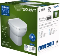 Duravit DuraStyle Basic toilette PACK Rimless (toilette + siège avec softclose) sorti H Back to Wall - blanc - connection eau direct