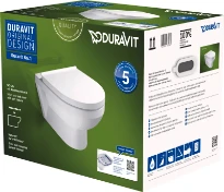 Duravit Durastyle Basic cuvette suspendue PACK Rimless (cuvette suspendue + abattant avec softclose) sans bride - blanc - L365xP480 mm