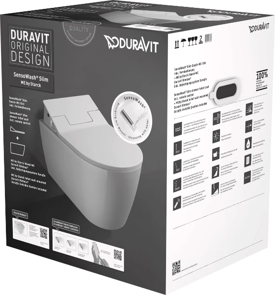 Duravit Sensowash Slim cuvette suspendu blanc combipack wc-douche + abattant ME by Starck