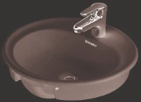 Duravit Manua lavabo encastré rond 480 mm - blanc - avec trou de robinet - avec trop-plein