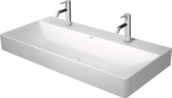 Duravit DuraSquare meuble lavabo 1000 x 470 mm - blanc - 2 trous de robinet - sans trop-plein