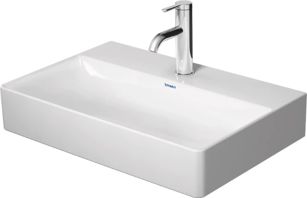 Duravit DuraSquare meuble lavabo compact 600 x 400 mm - blanc - sans trou de robinet - sans trop-plein - poli