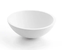 Conima Polaris lavabo à poser rond 300 mm - blanc - solid surface - sans trou de robinet - sans trop-plein