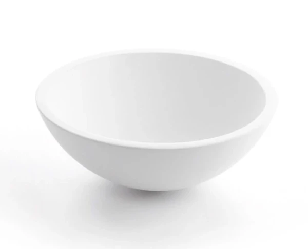 Conima Polaris opbouwwastafel rond 300 mm - wit - solid surface - zonder kraangat - zonder overloop