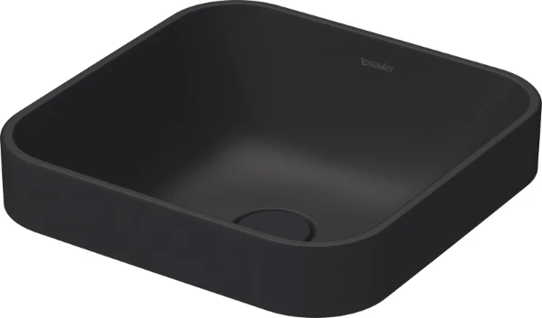 Duravit Happy D.2 Plus lavabo 400 x 400 mm - anthracite mat - sans trou de robinet - sans trop-plein - poli