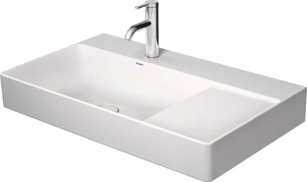 Duravit DuraSquare meuble lavabo 800 x 470 mm - cuvette gauche - blanc - avec trou de robinet - sans trop-plein