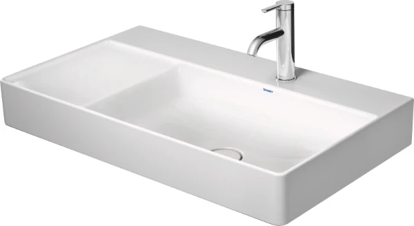 Duravit DuraSquare meuble lavabo 800 x 470 mm - cuvette droite - blanc - avec trou de robinet - sans trop-plein - poli