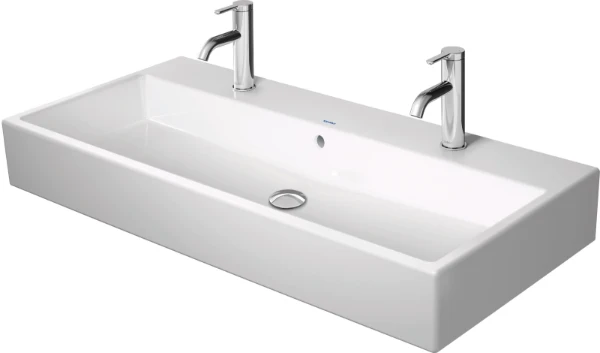 Duravit Vero Air wastafel 1000 x 470 mm - wit - 2 kraangaten - met overloop - geslepen