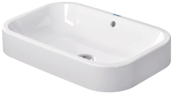 Duravit Happy D.2 lavabo à poser 600 x 400 x 165 mm - blanc - sans trou de robinet - avec trop-plein - poli