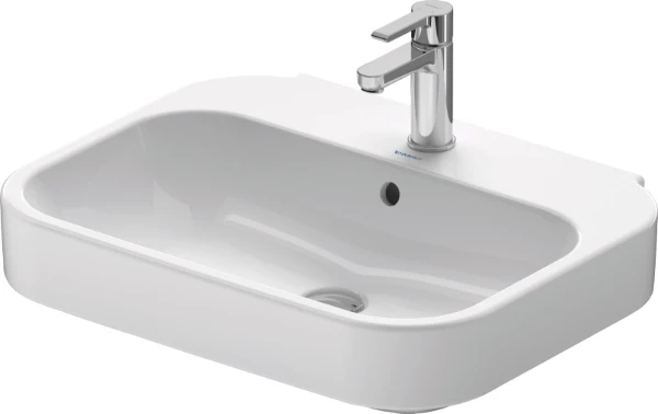Duravit Happy D.2 lavabo 600 x 475 x 175 mm - blanc - avec trou de robinet - avec trop-plein - clip de trop-plein inclus