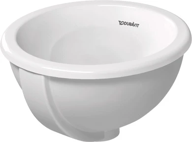 Duravit Architec Bali inbouwwastafel rond 335 mm - wit - zonder kraangat - met overloop - onderkant geëmailleerd