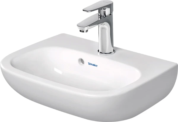 Duravit D-code lave-mains 450 x 340 mm - blanc - avec trou de robinet - avec trop-plein