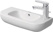 Duravit D-Code lave-mains 500 x 220 mm - blanc - avec trou de robinet - avec trop-plein