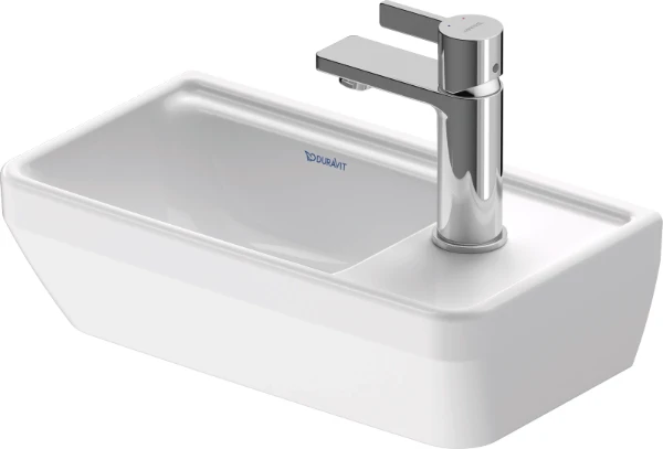 Duravit D-Neo handenwasser 400 x 220 mm - wit - met kraangat rechts - zonder overloop - incl.bevestiging - onderzijde geglazuurd