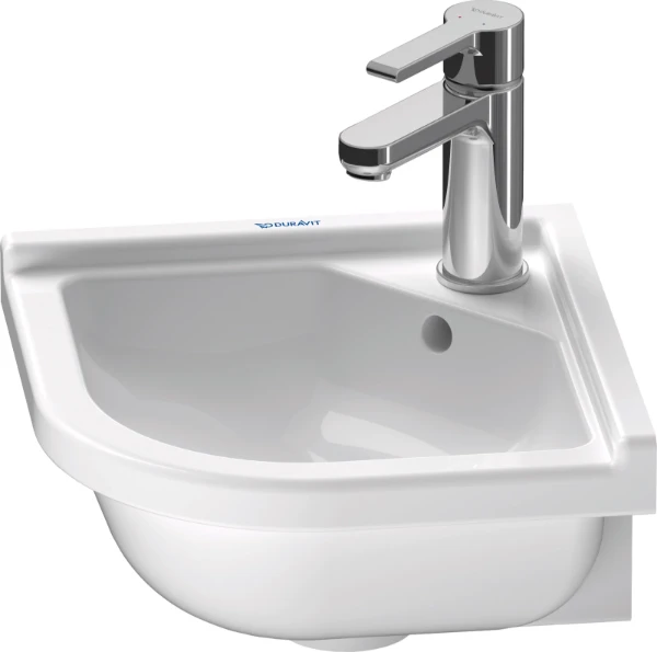 Duravit Starck 3 hoekhandenwasser 430 x 380 mm - wit - met kraangat - met overloop