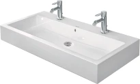 Duravit Vero lavabo 1000 x 470 mm - blanc - 2 trous de robinet - avec trop-plein