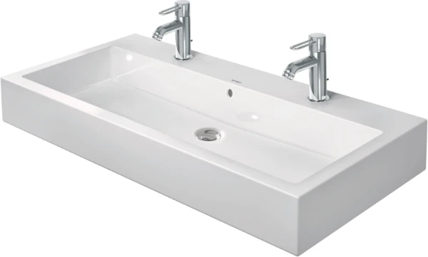 Duravit Vero wastafel 1000 x 470 mm - wit - 2 kraangaten - met overloop
