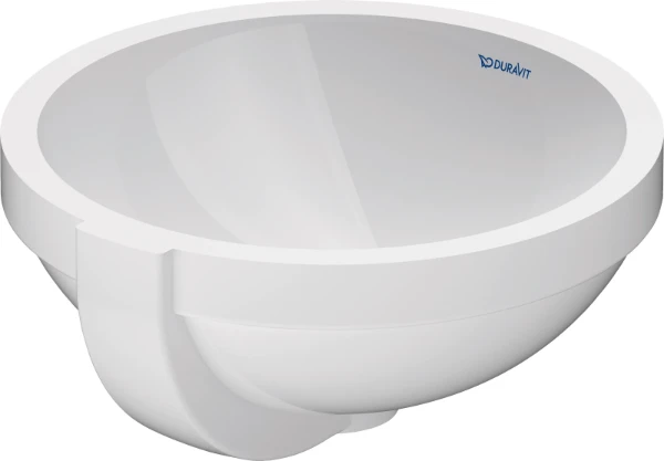 Duravit Architec onderbouwwastafel rond 325 mm - wit - zonder kraangat - met overloop - onderkant geëmailleerd
