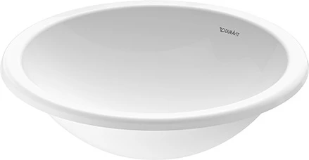 Duravit Architec lavabo encastré rond 450 mm - blanc - sans trou de robinet - sans trop-plein - fond émaillé