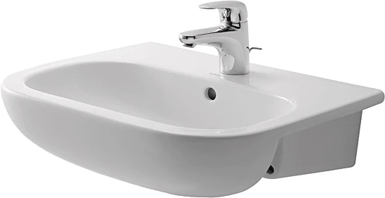 Duravit D-Code lavabo semi-encastré 550 x 440 mm - blanc - avec trou de robinet - avec trop-plein