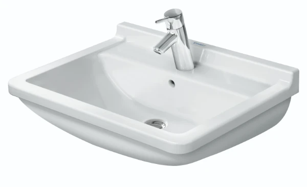 Duravit Starck 3 wastafel 600 x 450 mm - wit - met kraangat - met overloop