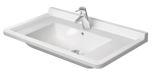 Duravit Starck 3 meuble lavabo 850 x 485 mm - blanc - avec trou de robinet - avec trop-plein