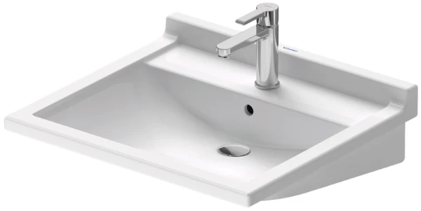 Duravit Starck 3 vital wastafel 600 x 545 mm - wit - met kraangat - met overloop - voor mindervaliden