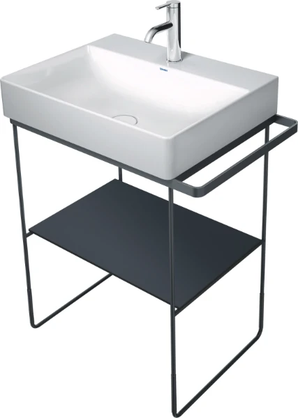 Duravit DuraSquare plateau verre sur console metall.p. lav. 235360, noir