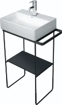 Duravit DuraSquare plateau verre sur console metall.p. lav. 073245, noir