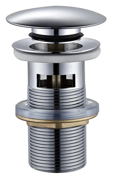 ProOne standard afvoerplug 5/4 x 70 mm - chroom - Click-Clack - met overloop