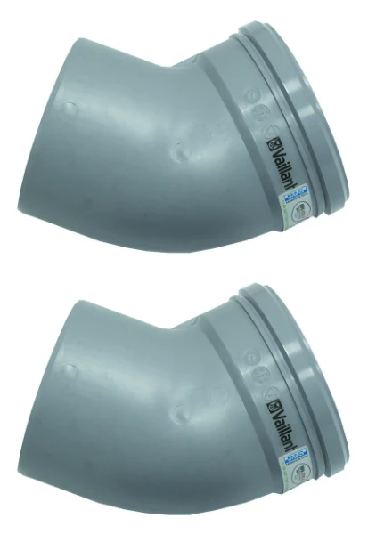 VAILLANT bocht 45° (set v 2 stuks) diam 130mm pp