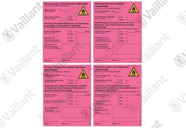 Vaillant WSS Etiquette, mise hors service