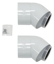 Vaillant RGA concentrique PP/acier coude 45° 80/125 mm - prix par set de 2 pièces