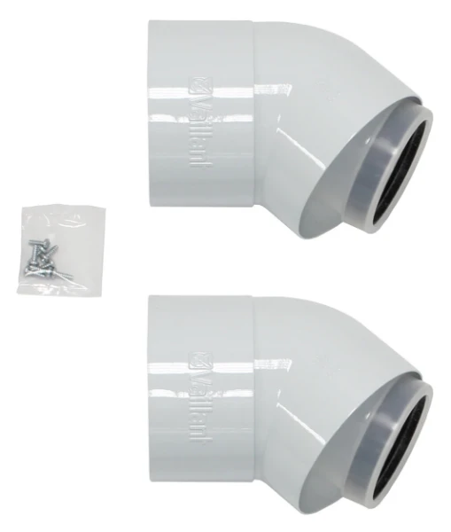 Vaillant RGA concentrique PP/acier coude 45° 80/125 mm - prix par set de 2 pièces