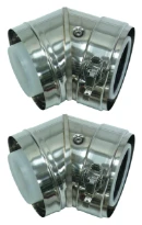 VAILLANT bocht 45° concentr (per 2 stuks) diam 80-125mm PP/RVS